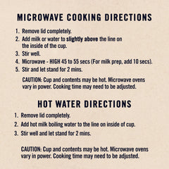 Quaker cup heating in microwave for fast, hot breakfast convenience
