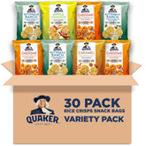 Quaker front packaging showing variety pack and easy grab-and-go convenience