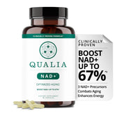 QUALIA LIFE SCIENCES bottle front view showing product and clarity of label benefits