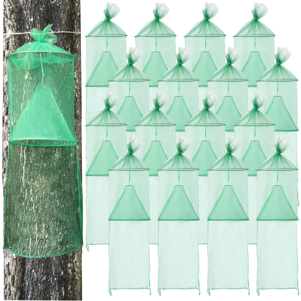 Qualirey front packaging showing four tree-mounted lanternfly traps and contents for easy identification