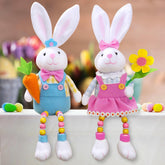 quescu front view of two bunnies showing cute seasonal decor benefit