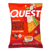 Quest front packaging showing buffalo ranch flavor and benefits