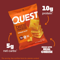 Quest crackers arranged on plate ready as a protein-rich appetizer or snack