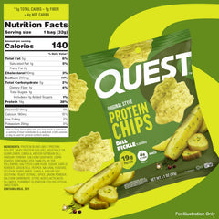 Quest single 1.1oz bag on table ready to grab for a portable protein snack
