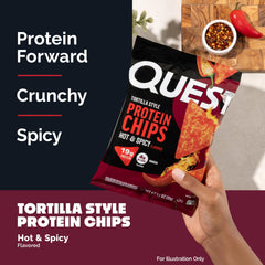 Quest stacked chips beside a ruler showing size and portion-controlled servings benefit