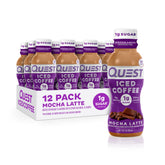 Quest mocha latte front packaging showing flavor and protein benefit