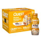 Quest bottle front packaging showing salted caramel flavor and protein benefit