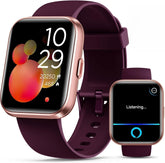 Quican front display dark purple showing time and notifications for quick checks