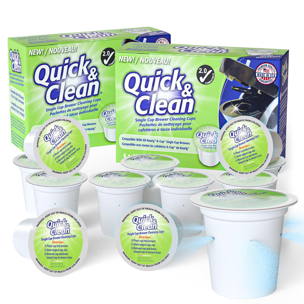 Quick & Clean front packaging showing 12-pack and eco-friendly statement improving maintenance