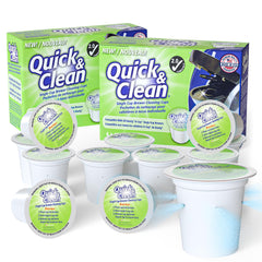 Quick & Clean front packaging showing 12-pack and eco-friendly statement improving maintenance