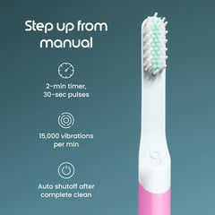 Quip extra brush head included to extend brushing performance and hygiene
