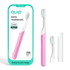 Quip magenta front view showing sleek handle and power button for easy use