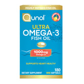 Qunol bottle front view showing 180-count and product benefits