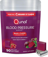 Qunol front packaging showing beet roots chews and 90-count benefit