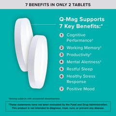 Qunol Magtein tablet close up showing shape and swallowable design benefit