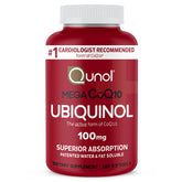 Qunol Mega front packaging showing bottle and product name, clear benefits