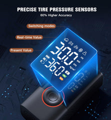 QYQBOON inflator attached to car tire valve, fast inflation benefit