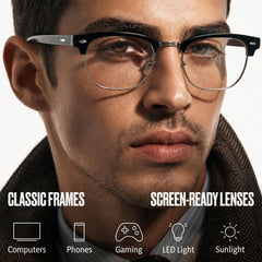 racico closeup of clear lens coating highlighting reduced glare benefit