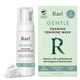 Rael front packaging showing cleanser and gentle benefits