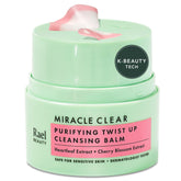 Rael front packaging showing compact twist-up balm and product name for convenient cleansing