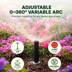 Rain Bird side profile displaying 4-inch pop-up height for low-profile landscaping benefit