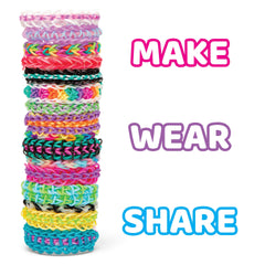 Rainbow Loom colorful band close-up showing vibrant color variety