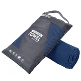 Rainleaf towel front view showing compact packaging and color options benefit portability