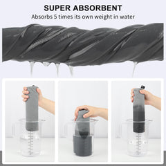 Rainleaf towel hanging by snap loop for fast drying benefit