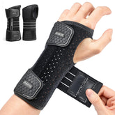 Rakiie front packaging showing two gray wrist braces and benefits