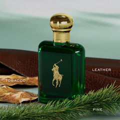 Ralph Lauren Polo brass cap close-up highlighting textured finish and premium presentation benefit