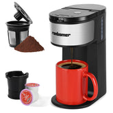 Ranbomer front view showing compact black design and quick brewing benefit