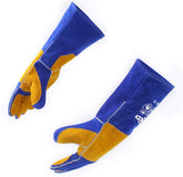 RAPICCA front view blue gloves showing full fireproof coverage and grip