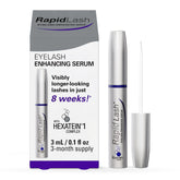 RapidLash front packaging showing 3mL tube and branding for travel convenience