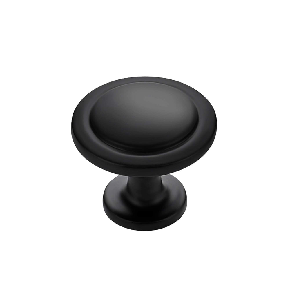 Ravinte front view of 30 matte black knobs showing cohesive set and modern styling