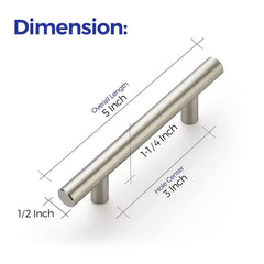 Ravinte handle side profile showing 1-1/4 inch projection for comfortable grip