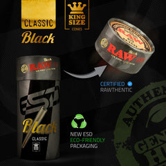 RAW black cones inside packing tube protecting cones for travel and storage