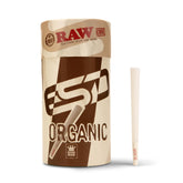 RAW front packaging showing 100 organic king size cones and brand