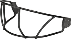 Rawlings facemask front view showing slim powder-coated wires and improved visibility benefit