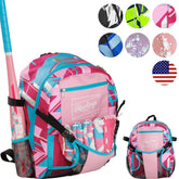 Rawlings REMIX front view showing organized pockets and youthful pink design benefit: easy identification