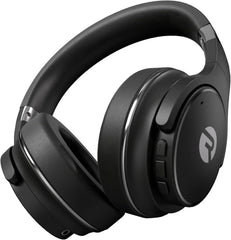 Raycon front view of headphones showing sleek black design and comfortable fit