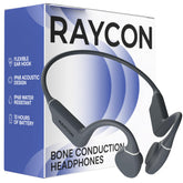 Raycon front packaging view showing headphones and secure fit benefit