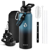 RAYMYLO front view of 40 oz bottle showing durable finish and size benefit