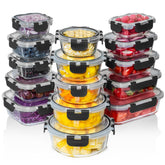 Razab front packaging showing complete 30-piece glass storage set and benefits