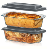 Razab loaf pan front packaging showing two pans and lids for versatile baking