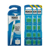 Reach flosser front packaging showing bundle contents and mint benefit