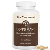 Real Mushrooms front packaging showing organic Lion's Mane for confident choice