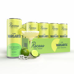 Recess lime margarita front packaging showing 12-pack, refreshing party option