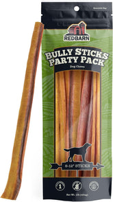 Redbarn front packaging showing bully sticks and party pack benefit