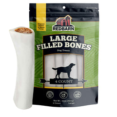 redbarn filled femur front packaging showing product and benefit long-lasting chew