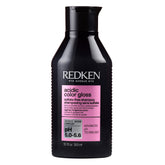 Redken Acidic Color Gloss Shampoo front bottle showing branding and shine benefit